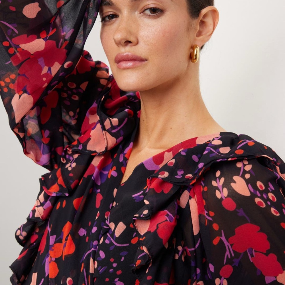 SLATE AND WILLOW FLORAL MIDI WRAP DRESS- EUC- XXL - Picture 6 of 16